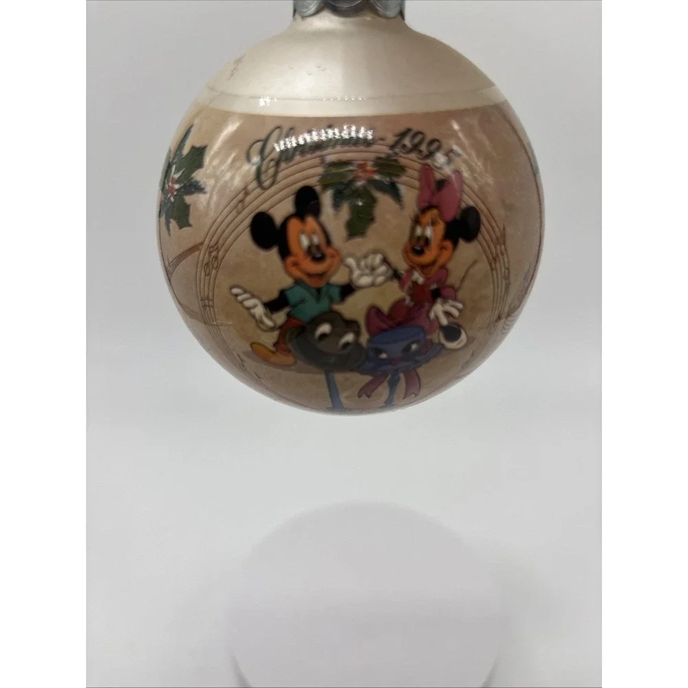 Disney‎ Happy Holidays 1995 Mickey And Minnie Ball Ornament Round RARE